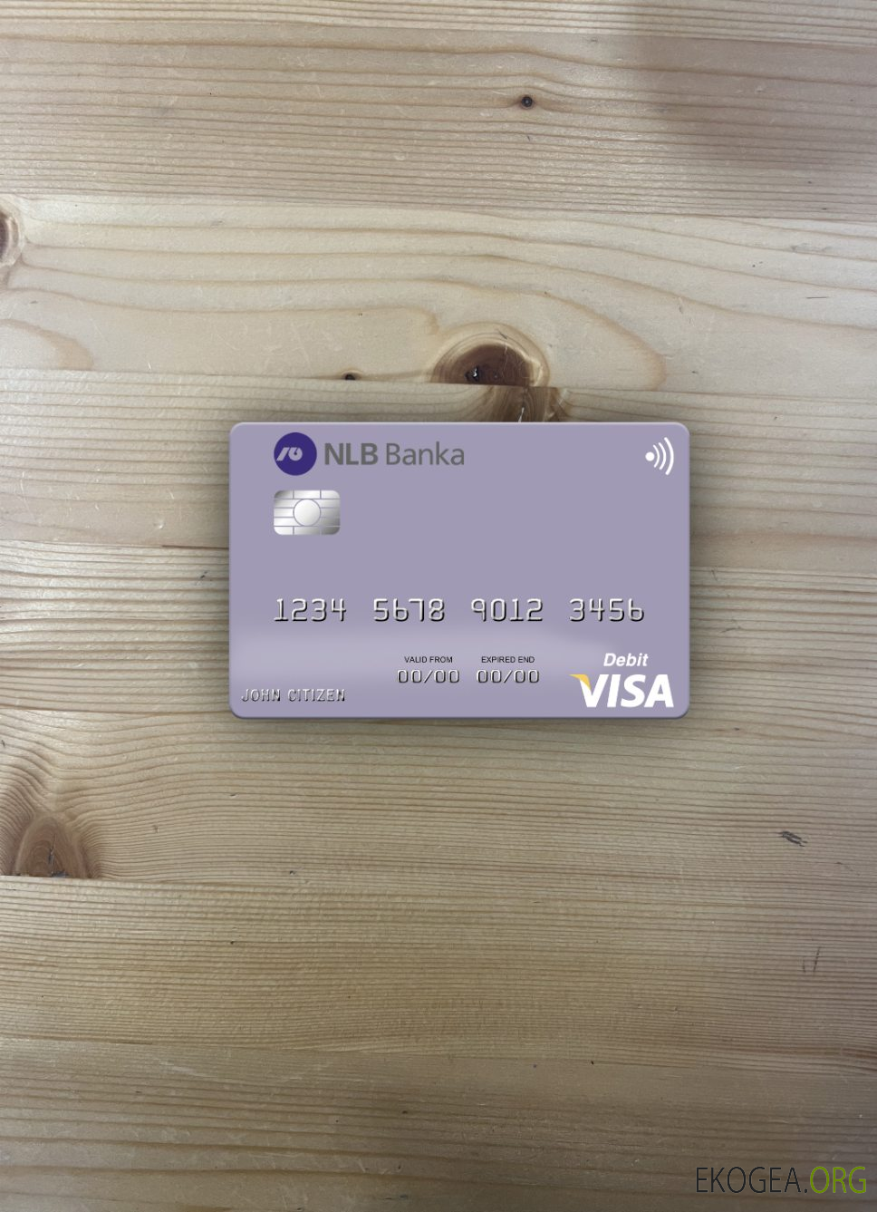 Monténégro NLB Banka a.d. Photolook de la carte de débit visa Podgorica avant